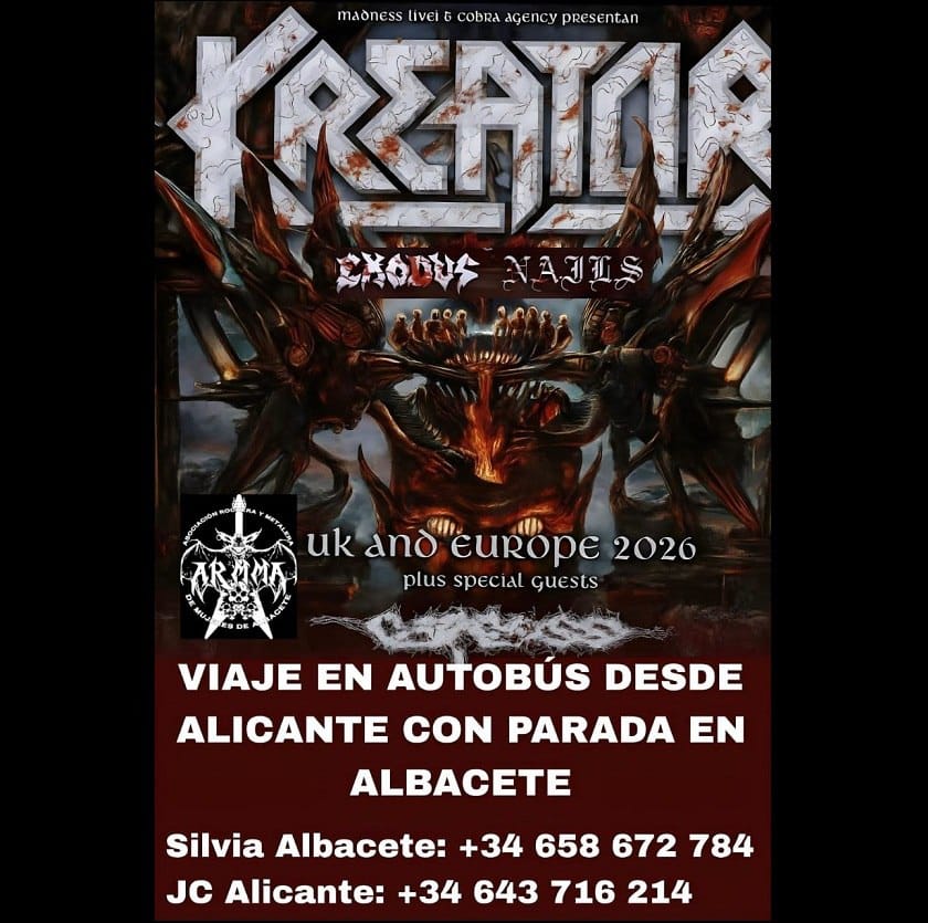 Lee más sobre el artículo Bus para el concierto de Kreator en Madrid
